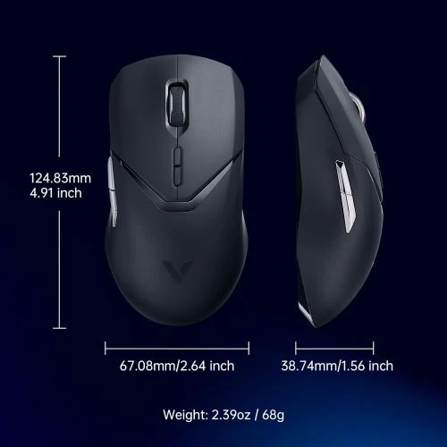 Rapoo VT9Pro Souris de jeu sans fil – Souris de jeu à capteur PAW 3398, 26 000 DPI, performance de qualité e-sport, temps de réponse de 1 ms, légère 68 g, 10 boutons programmables, longue durée de vie