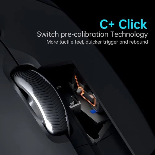 Rapoo VT9Pro Souris de jeu sans fil – Souris de jeu à capteur PAW 3398, 26 000 DPI, performance de qualité e-sport, temps de réponse de 1 ms, légère 68 g, 10 boutons programmables, longue durée de vie