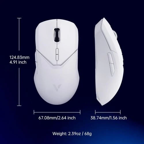 Rapoo VT9Pro Souris de jeu sans fil – Souris de jeu à capteur PAW 3398, 26 000 DPI, performance de qualité e-sport, temps de réponse de 1 ms, légère 68 g, 10 boutons programmables, longue durée de vie
