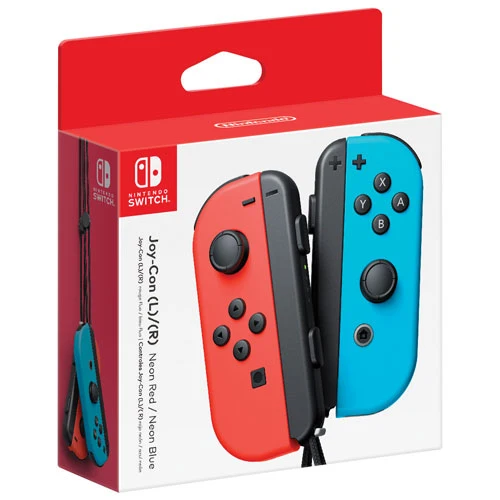 Boite ouverte Manettes gauche et droite Joy-Con pour Nintendo Switch - Rouge/bleu néon