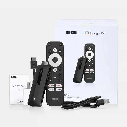 MECOOL KD3 Android 11 4K Streaming Stick avec télécommande vocale Netflix 4K AV1 Support 2 Go RAM 8 Go ROM