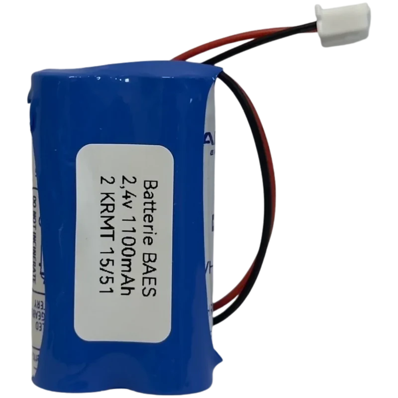 Batterie BAES 2.4V 1100mAh NiCd 2KRMT 15/51 AA800HT HB00026TA – Éclairage secours