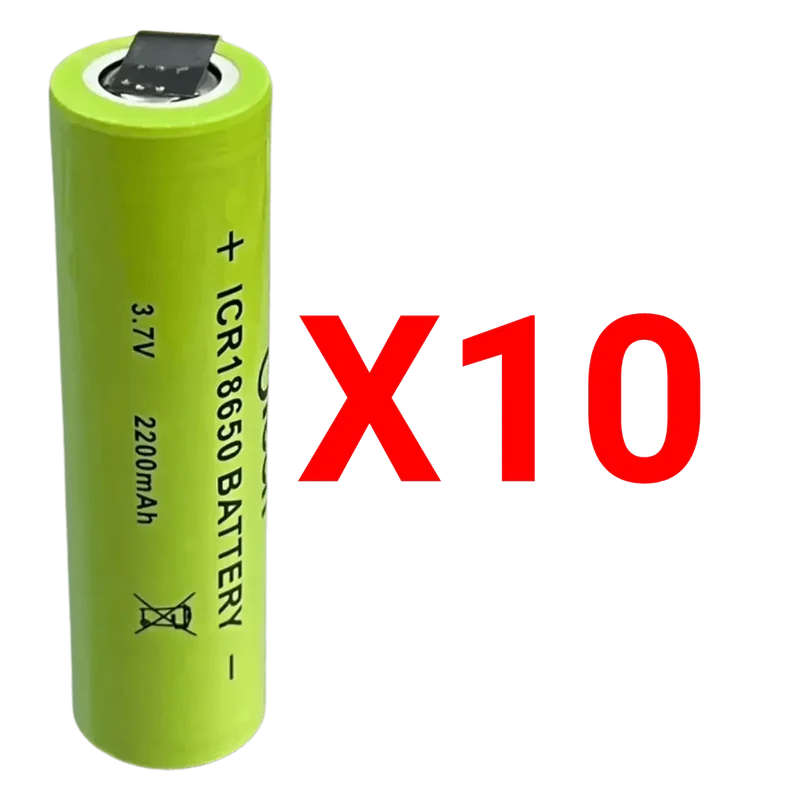 Batterie ICR18650 Li-ion 3.7V 2200mAh avec languettes à souder