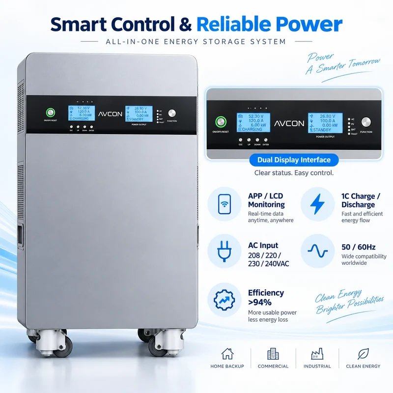 Système de stockage d'énergie tout-en-un sur roues de 16.08 kWh et 5 kW, fonctionnant hors réseau