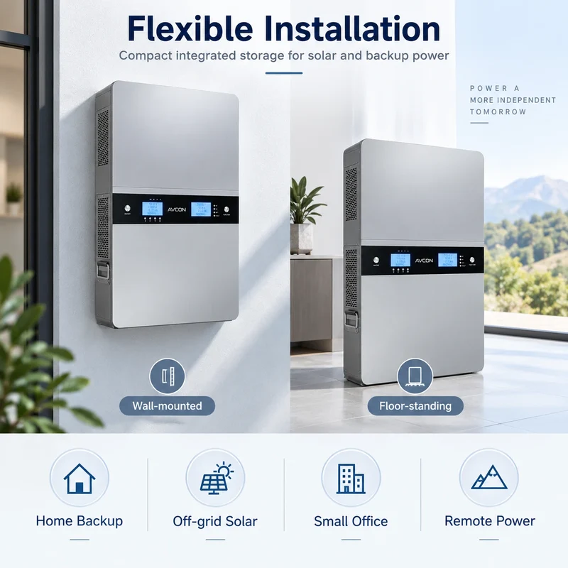 Système de stockage d'énergie tout-en-un hors réseau de 5.12 kWh et 5 kW
