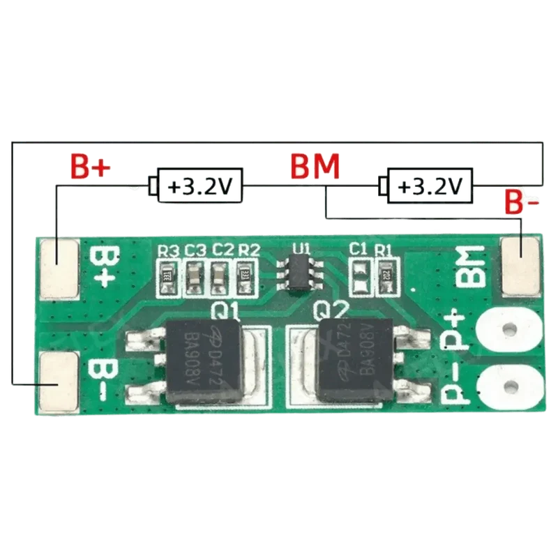 Carte de protection BMS Lifepo4 BMS 2S 6.4V 10a