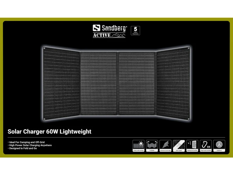 Sandberg 421-43 chargeur d'appareils mobiles Universel Noir Solaire Extérieure