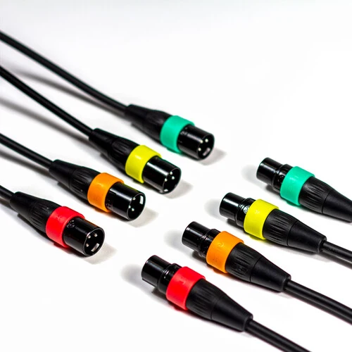 Câbles XLR avec bagues de couleur (Paquet de 4)