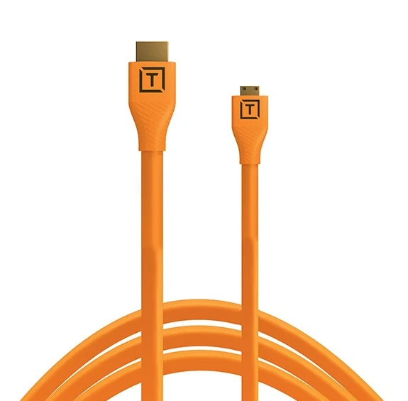 Câble TetherPro HDMI Micro à HDMI 2.0 (15pi/4.6m, Orange)