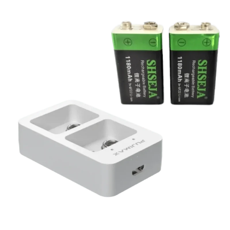 Chargeur rapide intelligent avec +2 batteries rechargeables 9v Li-ion