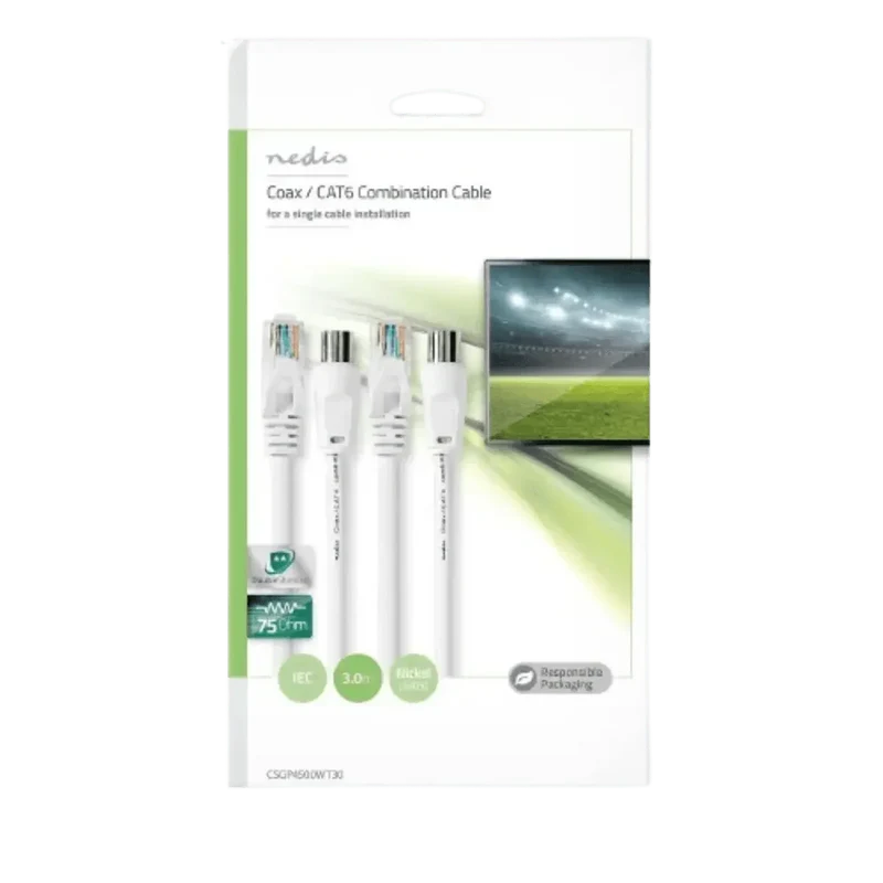Câble combiné Coax et Cat6 - 3 mètres