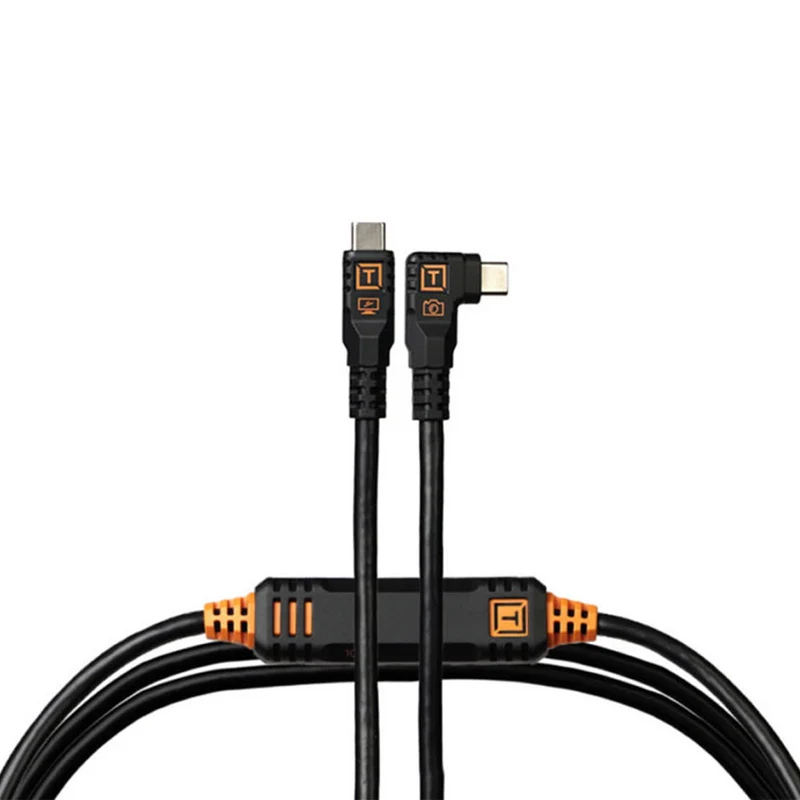 Câble Optima TetherPro 10G USB-C Droit à Angle-Droit Noir 15pi