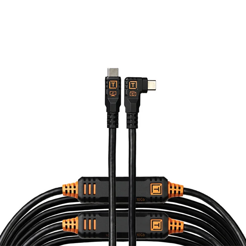 Câble Optima TetherPro 10G USB-C 31pi Droit à Angle-Droit Noir