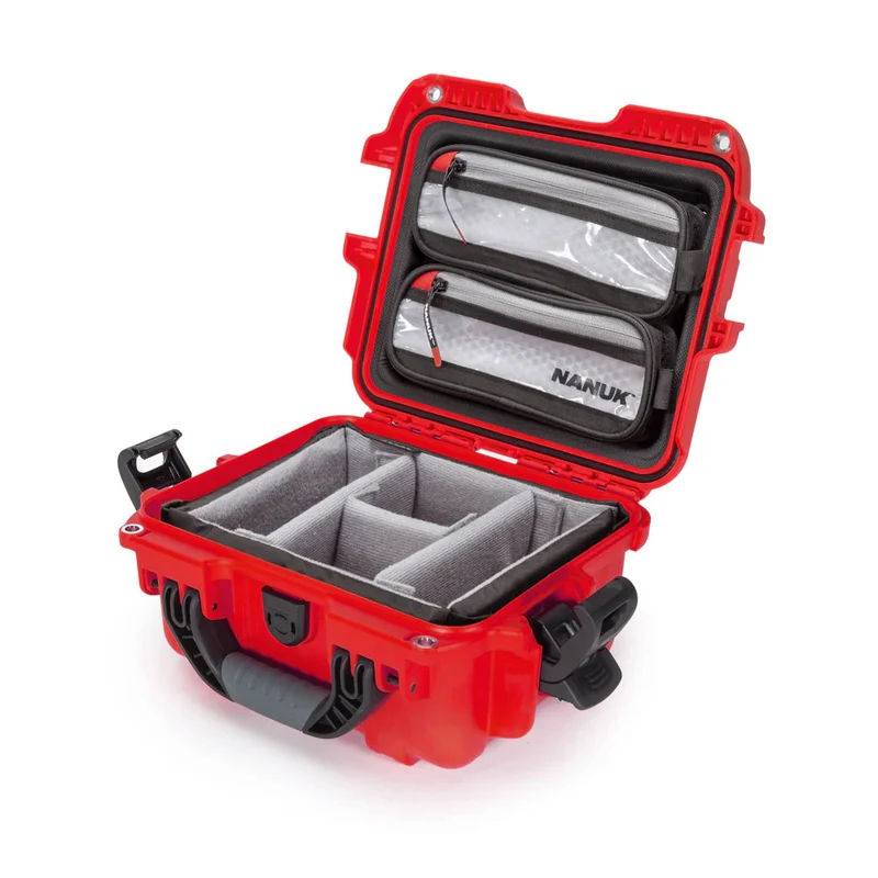 Valise Rigide Nanuk 905 avec Séparateurs rembourrés & Organisateur de couvercle (Rouge)