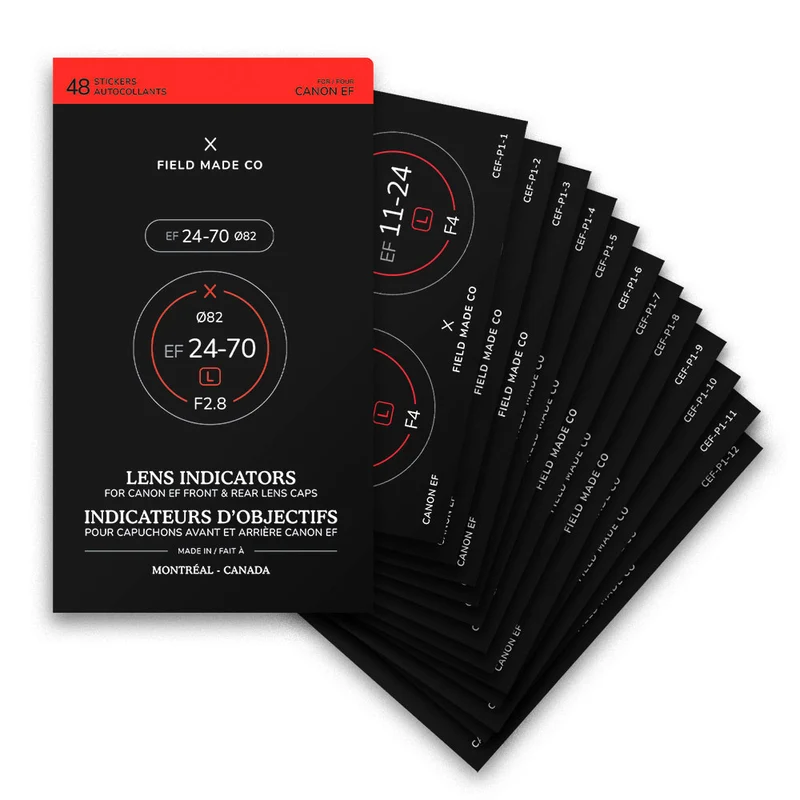 Indicateurs d'objectifs avant/arrière Canon EF