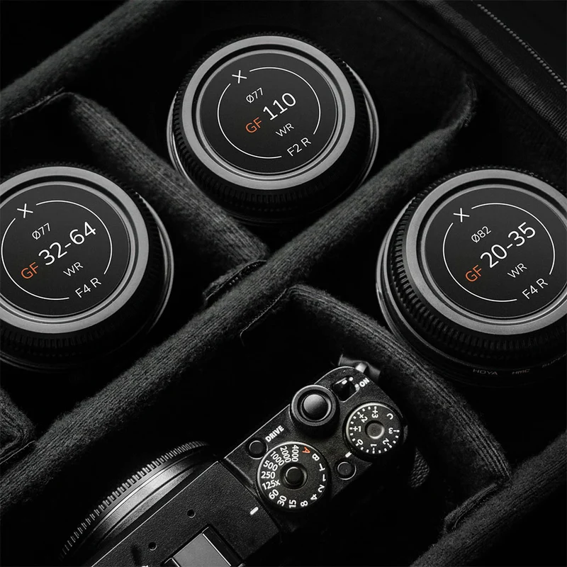 Indicateurs d'objectifs avant/arrière Fujifilm GF