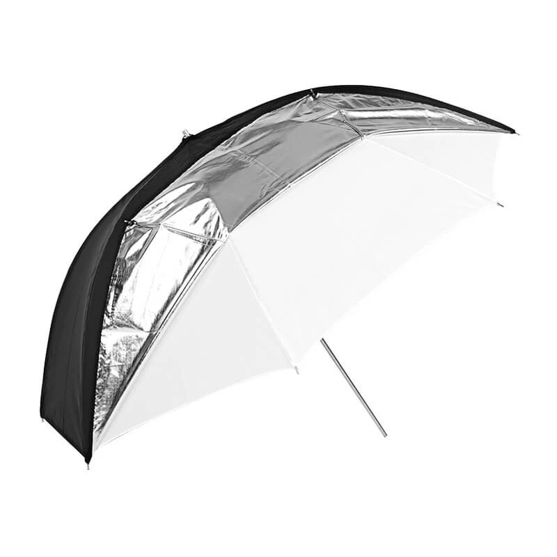 Parapluie reflecteur 3-en-1 40po (Noir/Blanc/Argent)