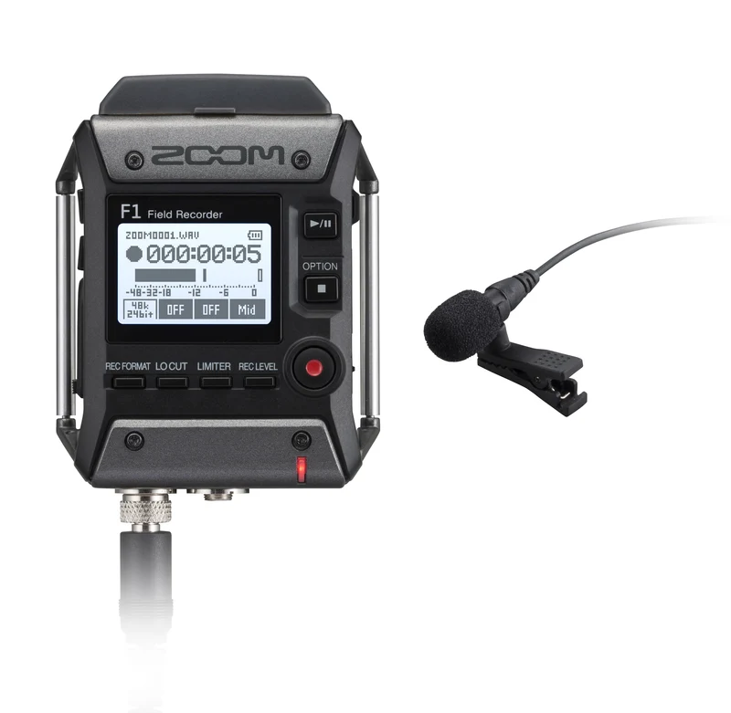 Enregistreur de terrain F1-LP avec microphone lavalier