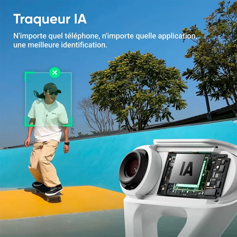 Stabilisateur pour téléphone Flow 2 avec Traqueur IA (Gris)