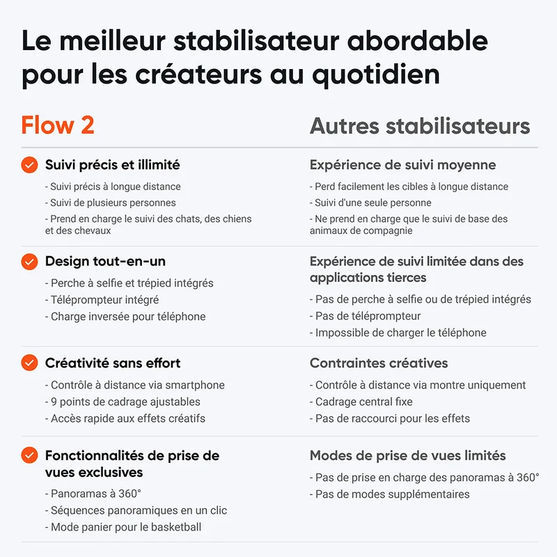 Stabilisateur pour téléphone Flow 2 (Gris)