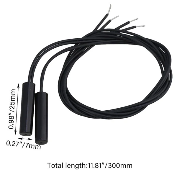 2-Pack CYLINDRICAL REED PROXIMITY SWITCH MAGNETIC SENSOR