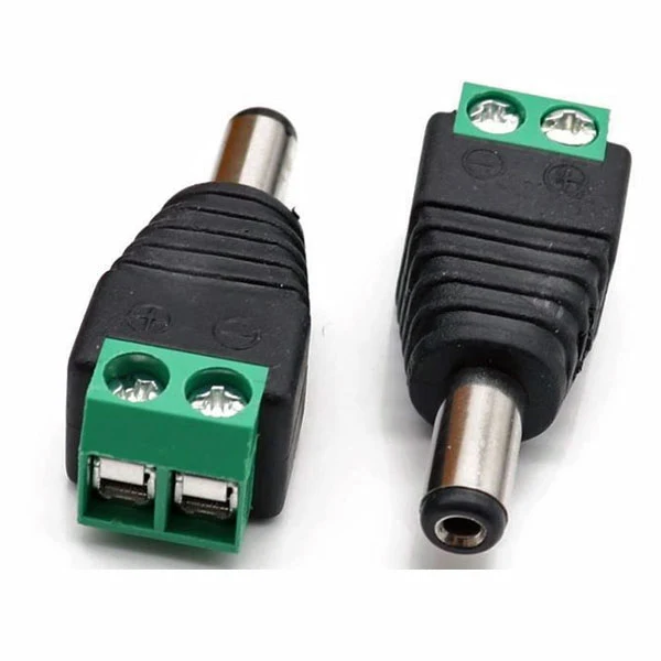 DC POWER MALE PLUG 5.5 X 2.1MM W/SCREW