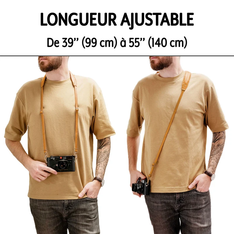 Courroie F11 39’’ à 55'' (Cuir Tan)