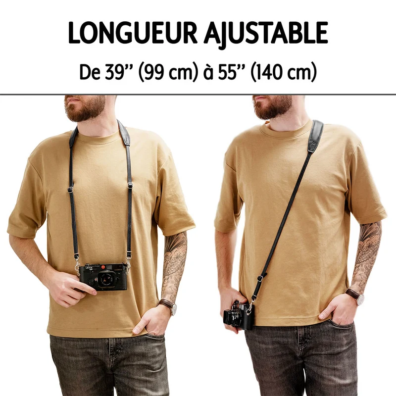 Courroie F11 39’’ à 55'' (Cuir Noir)