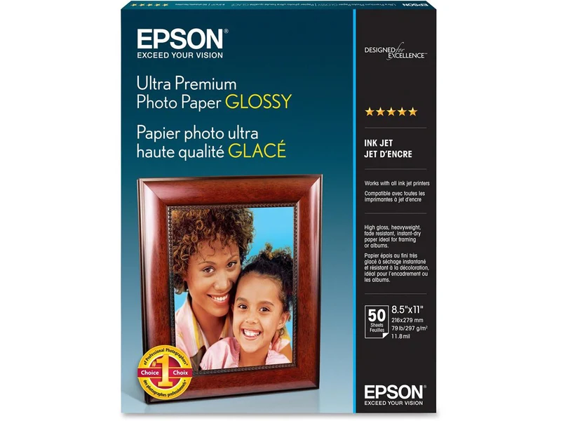 Papier Photo Ultra Haute Qualité Glacé 8.5x11po (50 Feuilles)