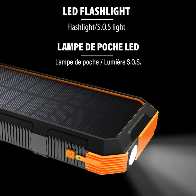 Chargeur Portable avec Panneau Solaire 24000 mAh