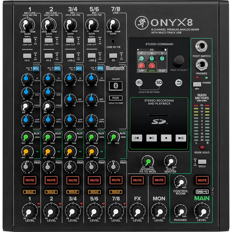 Mélangeur 8 Canaux avec Enregistreur Multipiste USB Onyx8