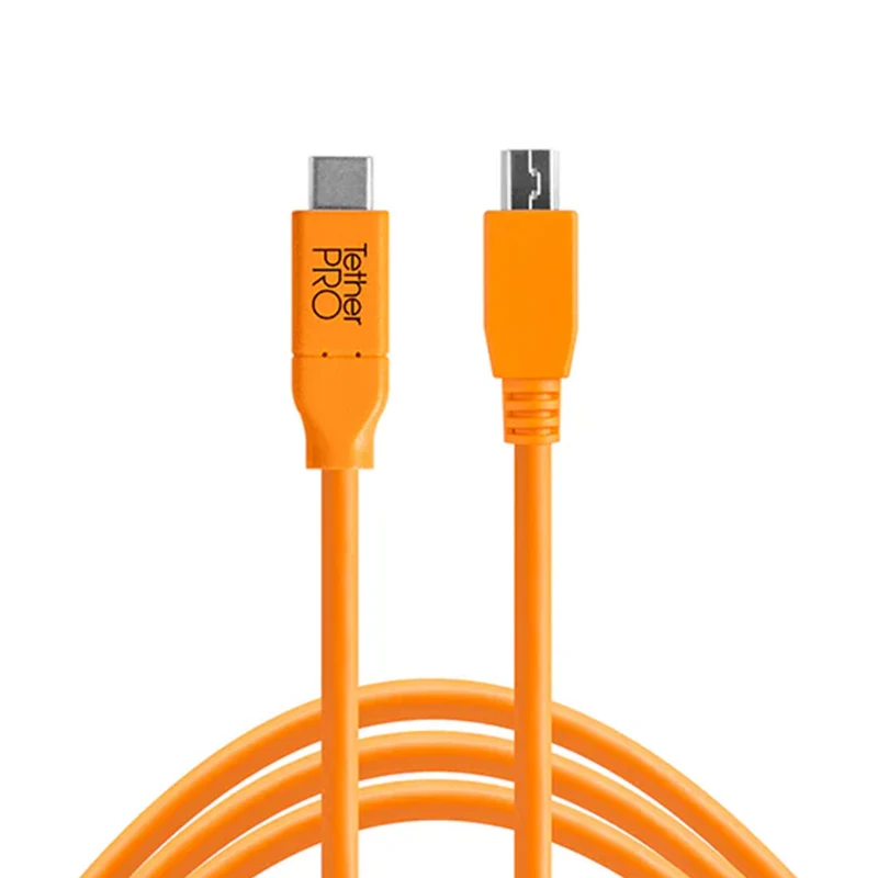 Câble TetherPro USB-C 2.0 à Mini-B 15pi (Orange)