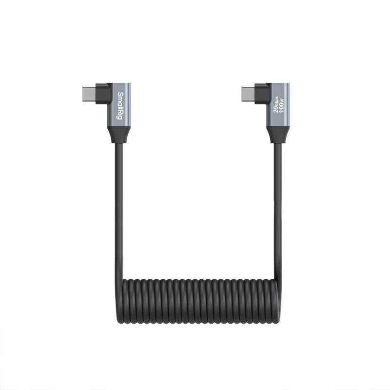 Câble Enroulé USB-C Angle-Droit à Angle-Droit