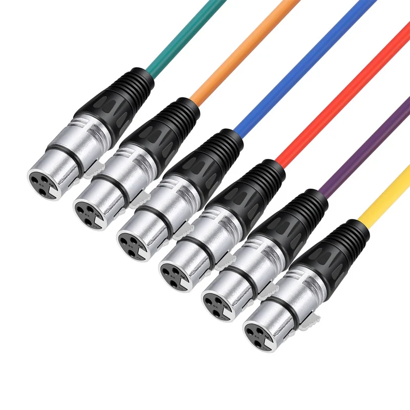 Ensemble de Câbles XLR Couleurs 1m (Paquet de 6)