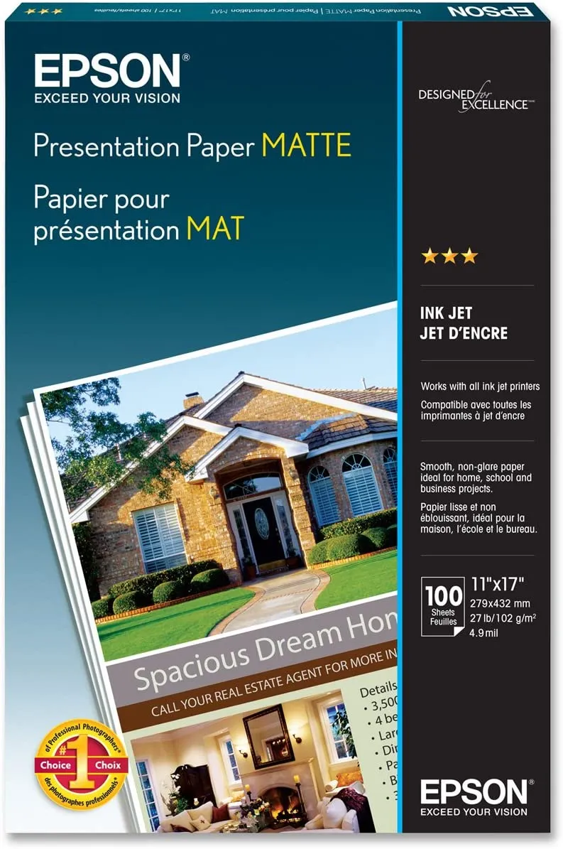 Papier pour Présentation Mat 11x17po (100 Feuilles)