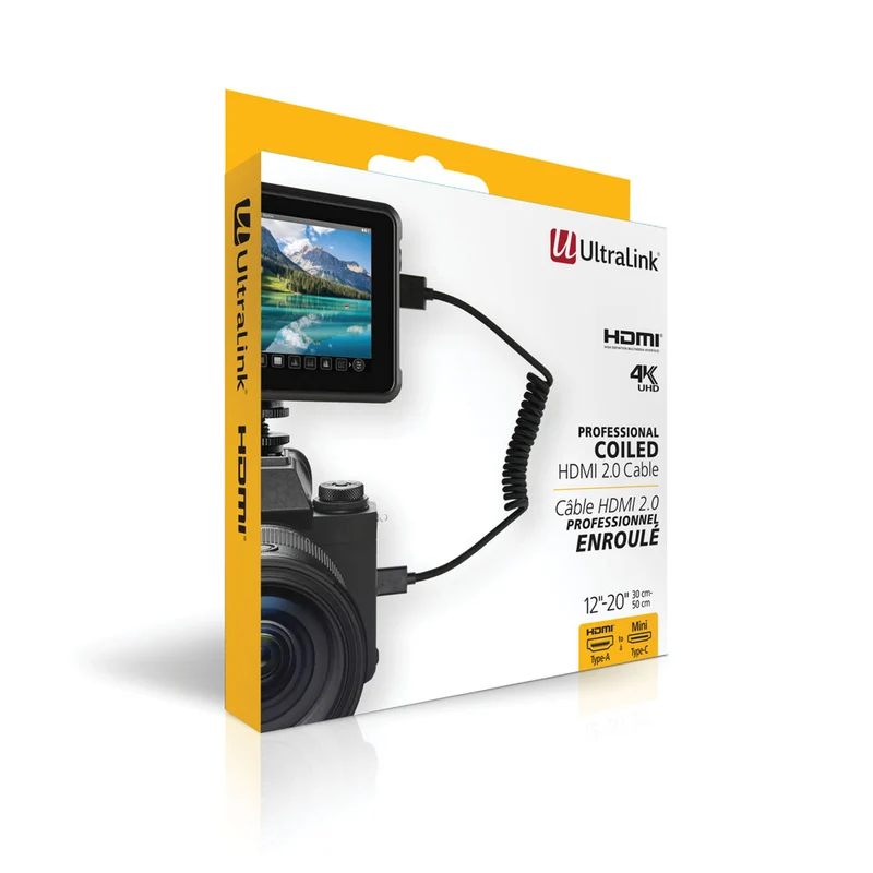 Câble Enroulé série Performance HDMI A à HDMI C 12po