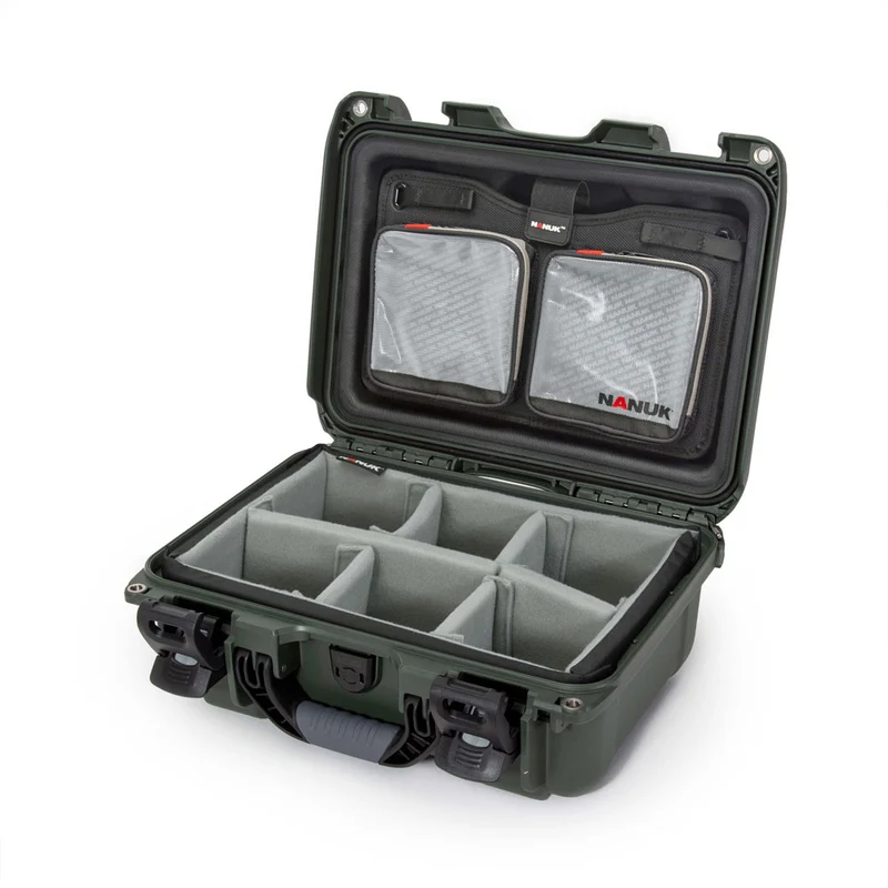 Valise Rigide Nanuk 915 avec Séparateurs rembourrés & Organisateur de couvercle (Olive)