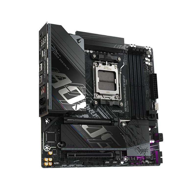 GIGABYTE X870M AORUS ELITE WIFI7 Carte Mère – Compatible avec les processeurs AMD Ryzen 9000, VRM numérique 14+2+2 phases, jusqu'à 8200 MHz DDR5 (OC), 1 x PCIe 5.0 + 1 x PCIe 4.0, Wi-Fi 7, LAN 2.5 GbE, USB 4
