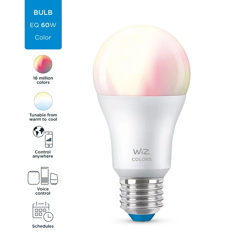 WiZ Ampoule Intelligente Multicolore 8W (éq. 60W) A60 E27
