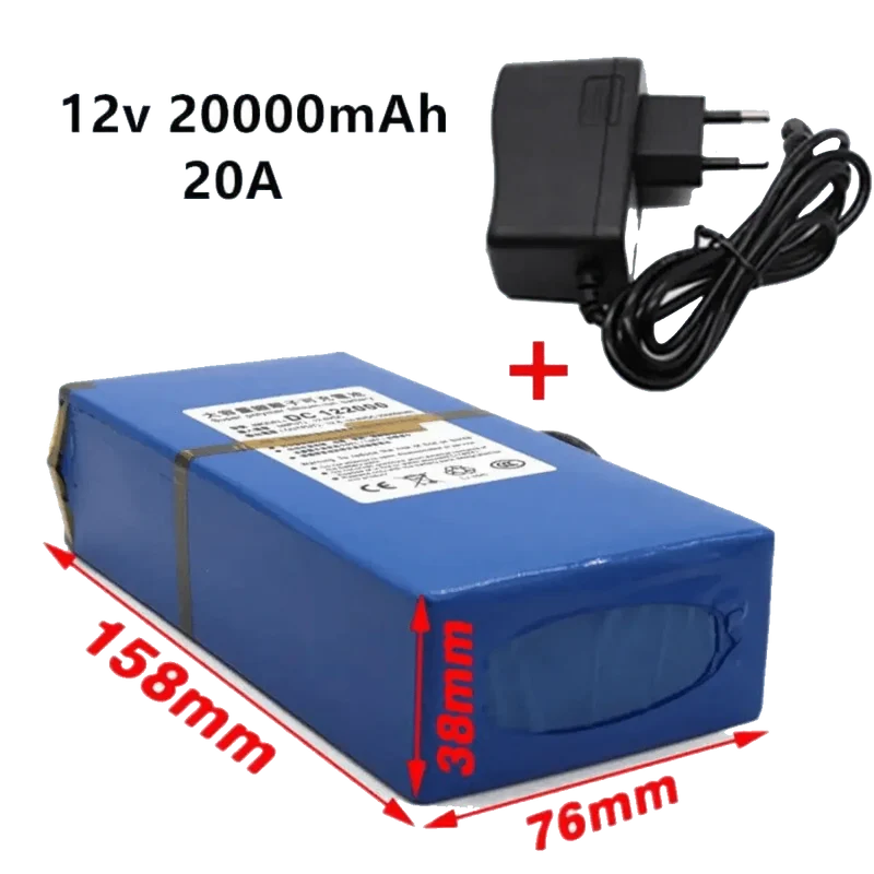 Batterie rechargeable Li-ion 12V 20000mAh avec chargeur