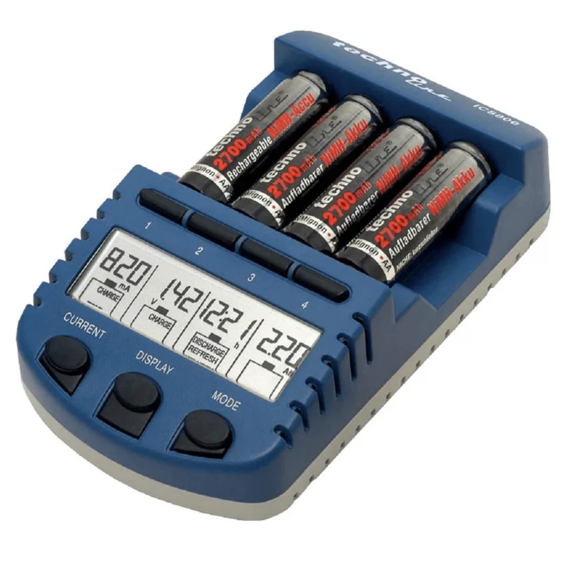 Battery charger with 4 rechargeable batteries - Technoline BC1000