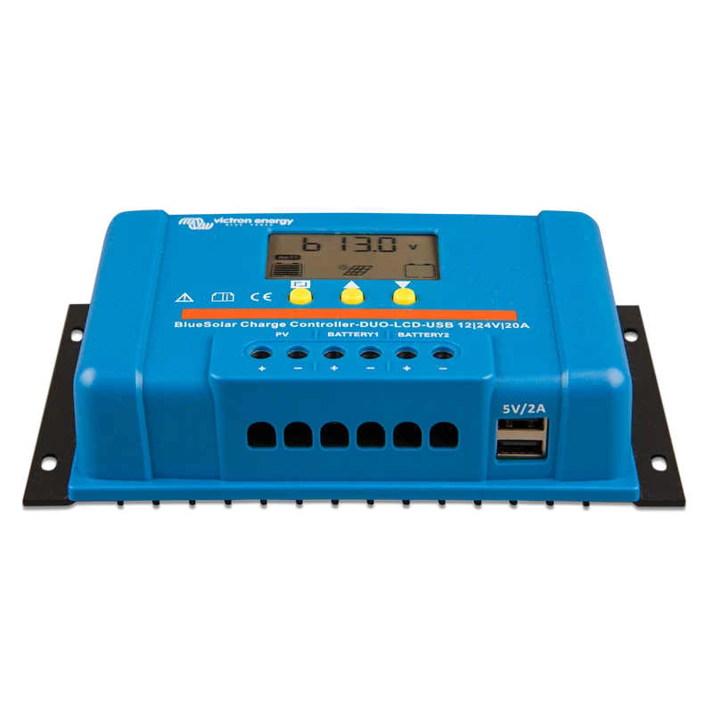 Victron Energy BlueSolar PWM DUO 12/24V-20A with LCD & USB | SCC010020060