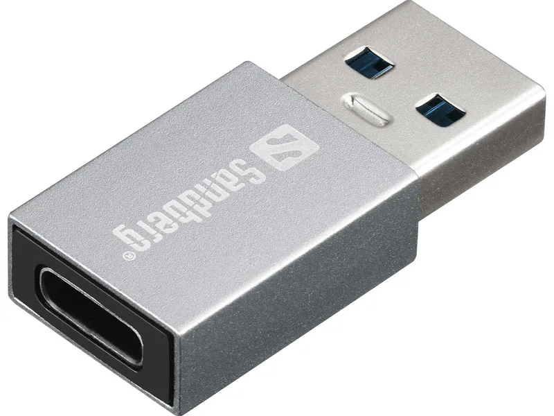 Sandberg 136-46 changeur de genre de câble USB-A USB-C Aluminium