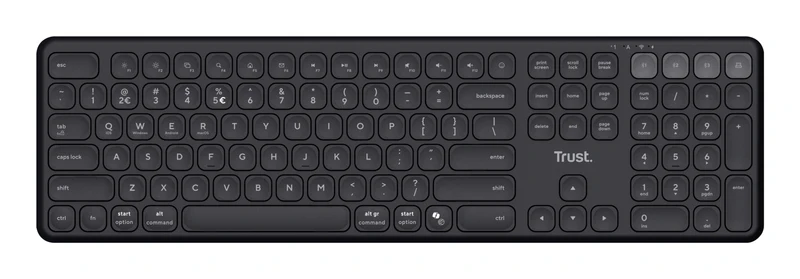Trust Vaiya Clavier Sans Fil RF et Bluetooth QWERTZ Allemand, Noir