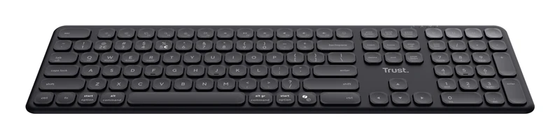 Trust Vaiya Clavier Sans Fil RF et Bluetooth QWERTZ Allemand, Noir