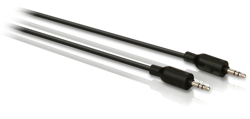 Philips Câble Audio Stéréo SWA2533W/10, 3m, Connecteurs 3,5mm Mâle, Noir
