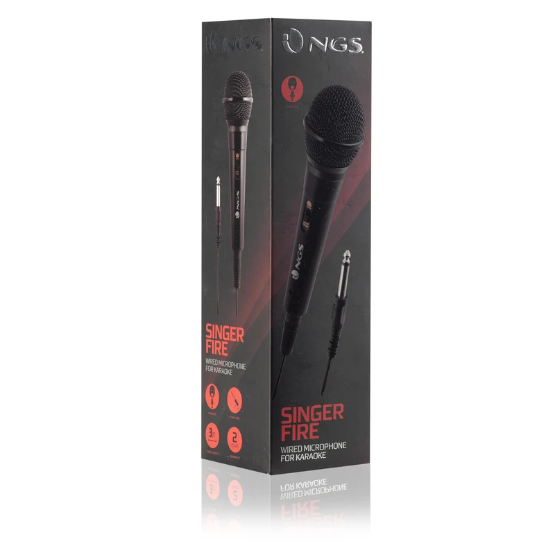 NGS Singer Fire Microphone de Karaoké, Noir
