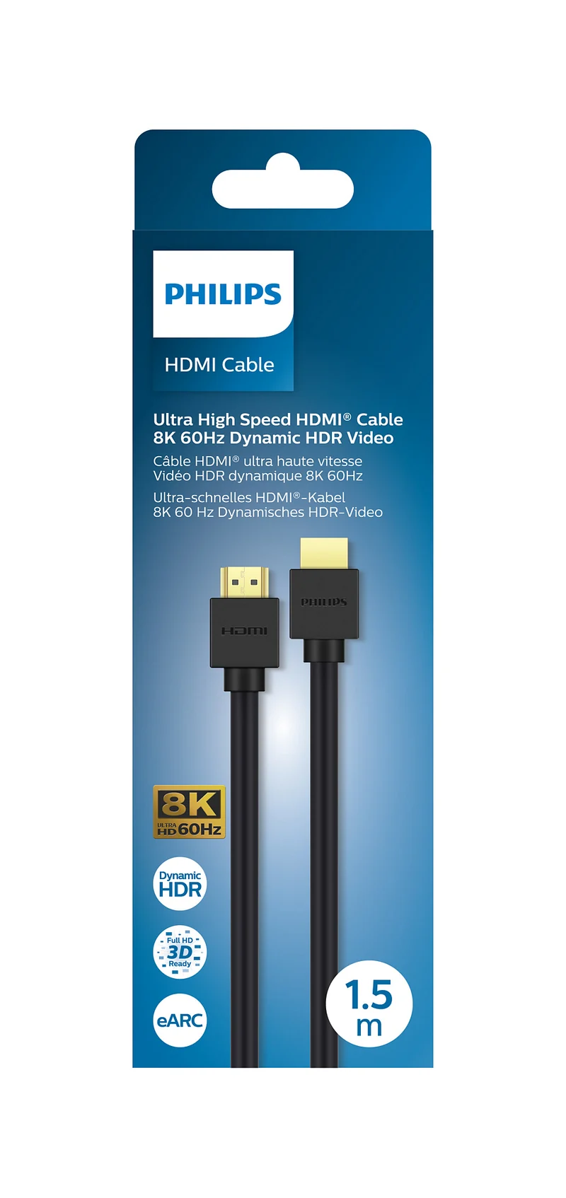 Philips SWV9431/00 Câble HDMI Standard Type A, 1,5 m, Noir