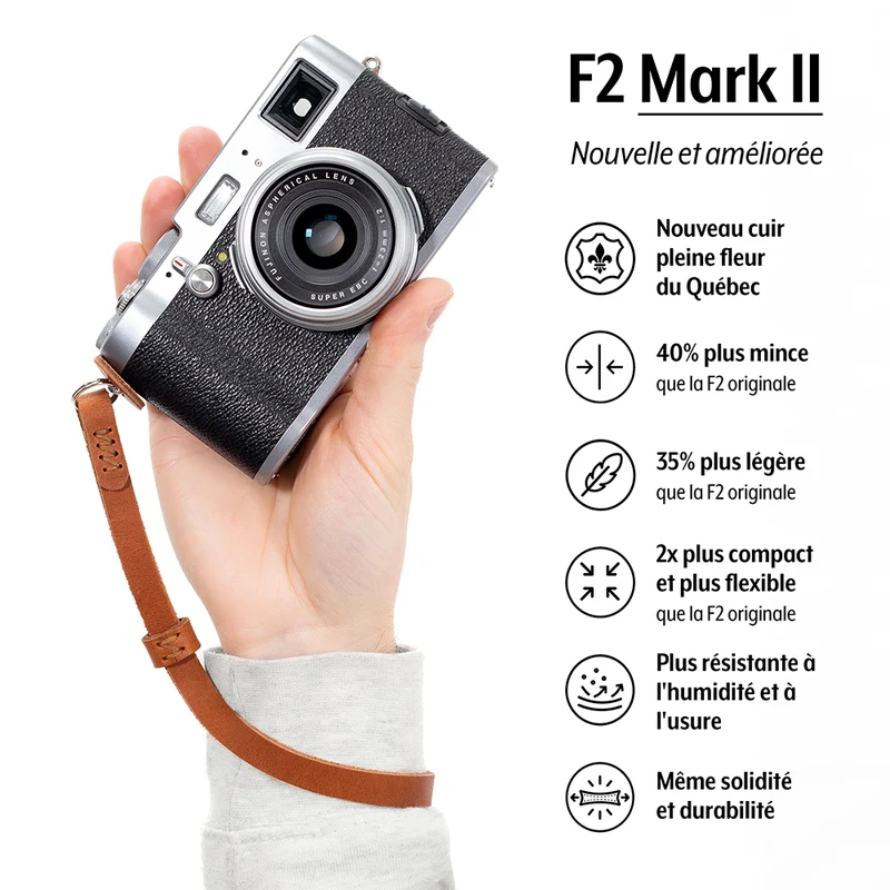 Courroie F2 Mark II pour poignet (Cuir Brun)