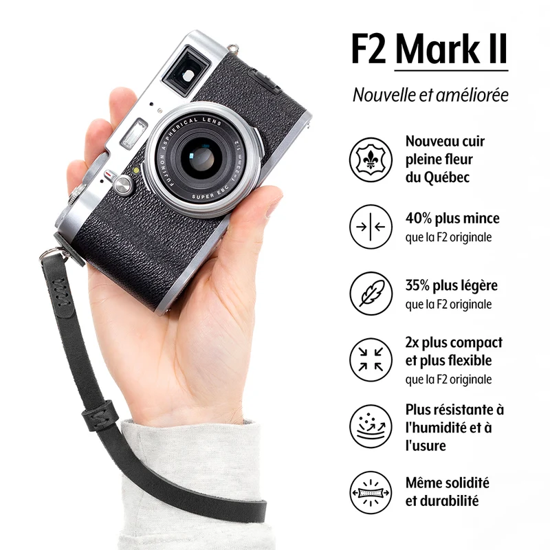 Courroie F2 Mark II pour poignet (Cuir Noir)